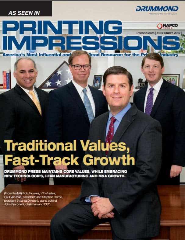 Printing Impressions cover featuring Drummond